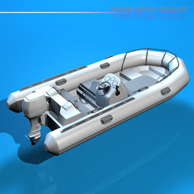 Zodiac boat 3D model_2
