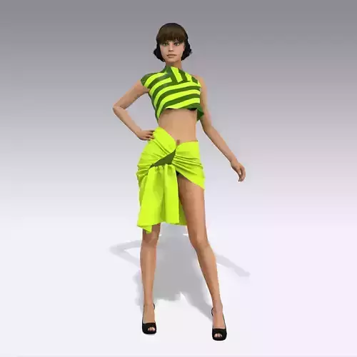 3d bohoskirt 3d crop top