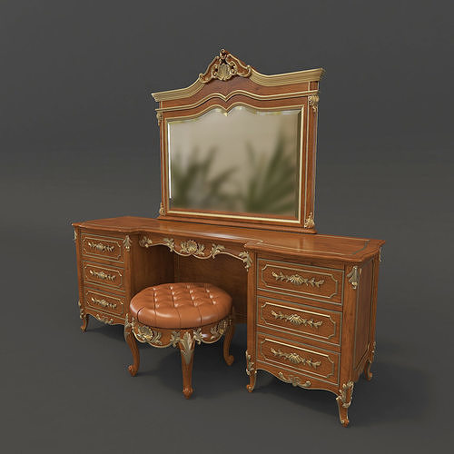Classic European style Dressing Table 5 3D model