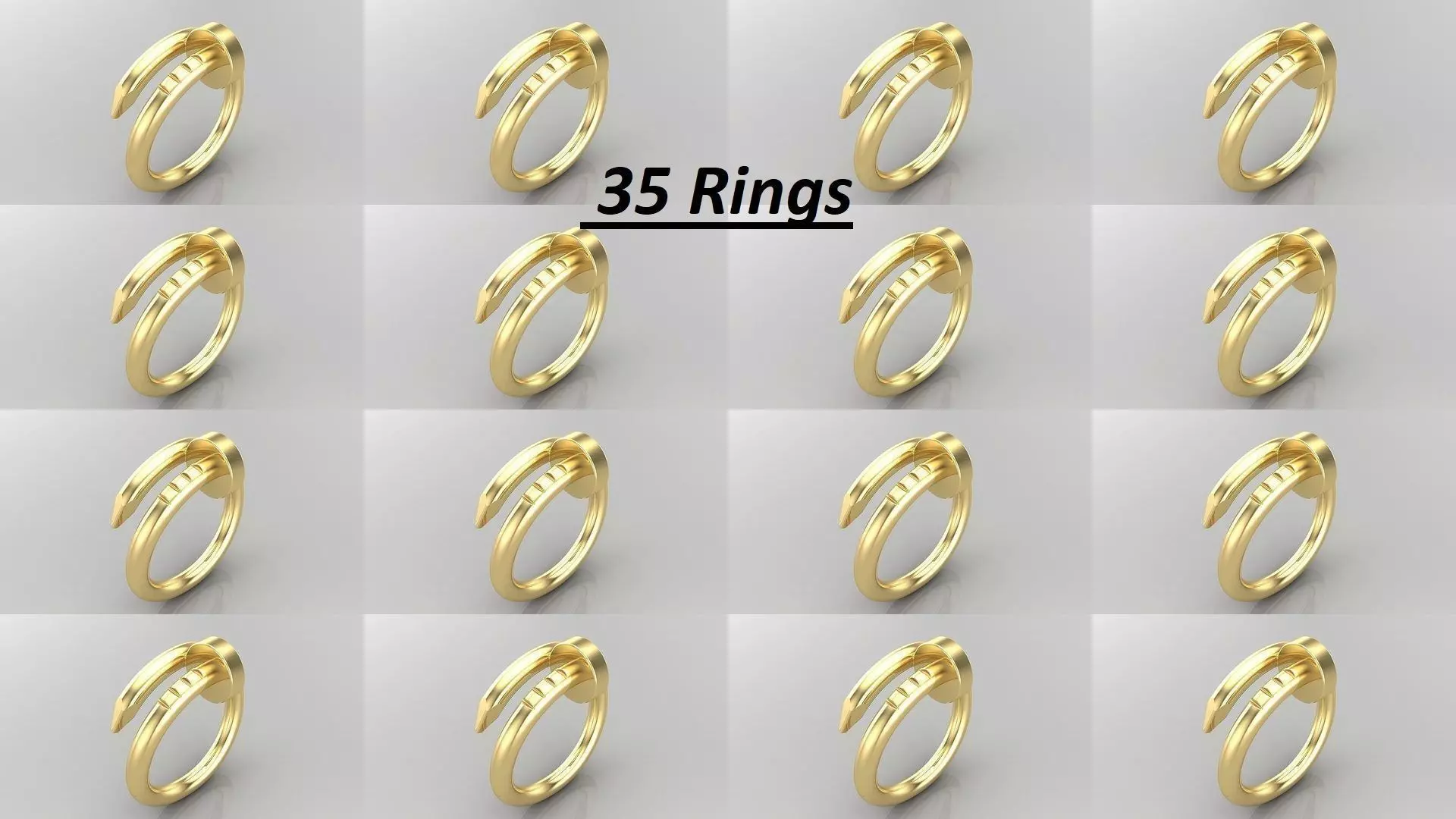 C9 Women rings different size 35 3D Model Collection_0