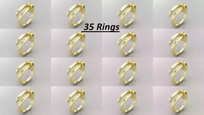 C9 Women rings different size 35 3D Model Collection