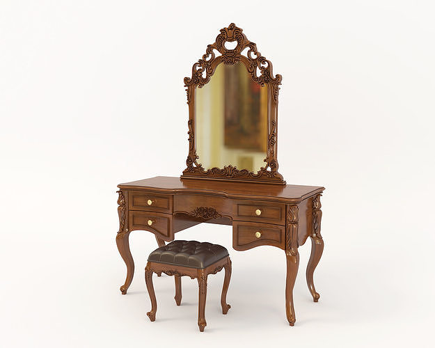 Classic European style Dressing Table 12 3D model