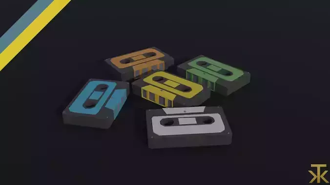 Cartoon cassette Polygonal Style