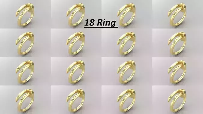 C10 Women rings different size 18 3D Model Collection