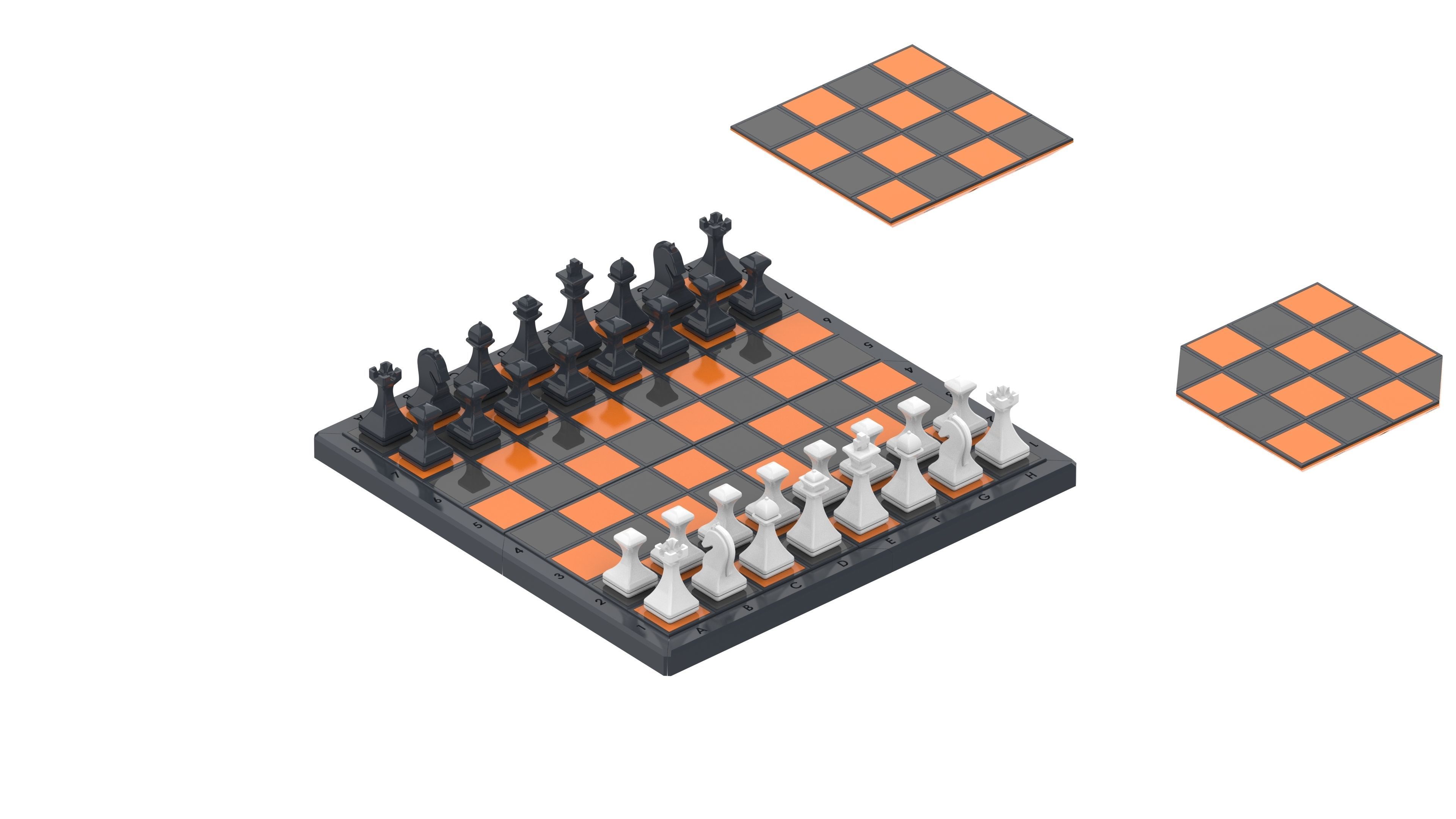 Cube Chess Board - Printable 3d model - STL files - Type 2 3D print model_13