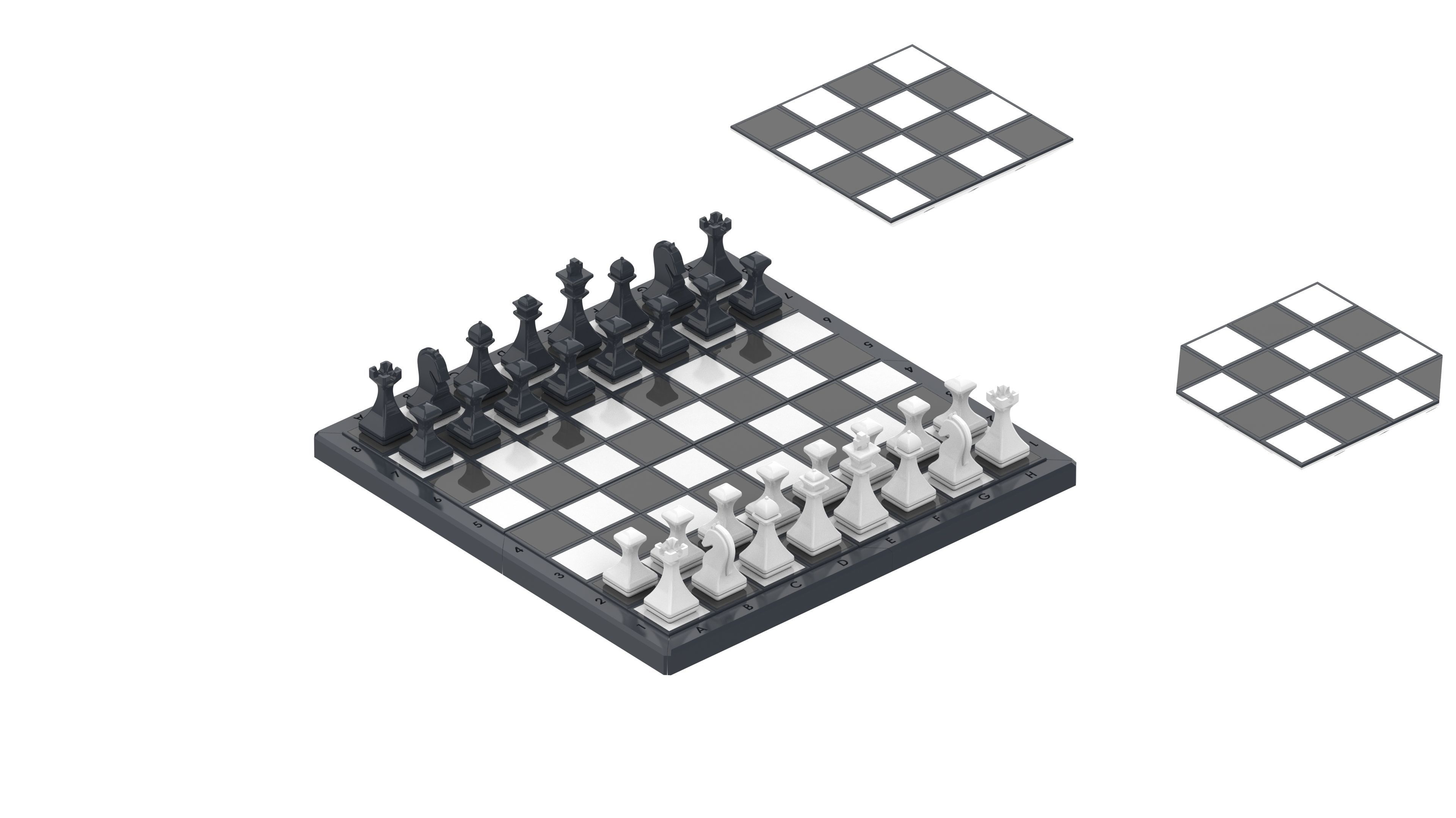 Cube Chess Board - Printable 3d model - STL files - Type 2 3D print model_11