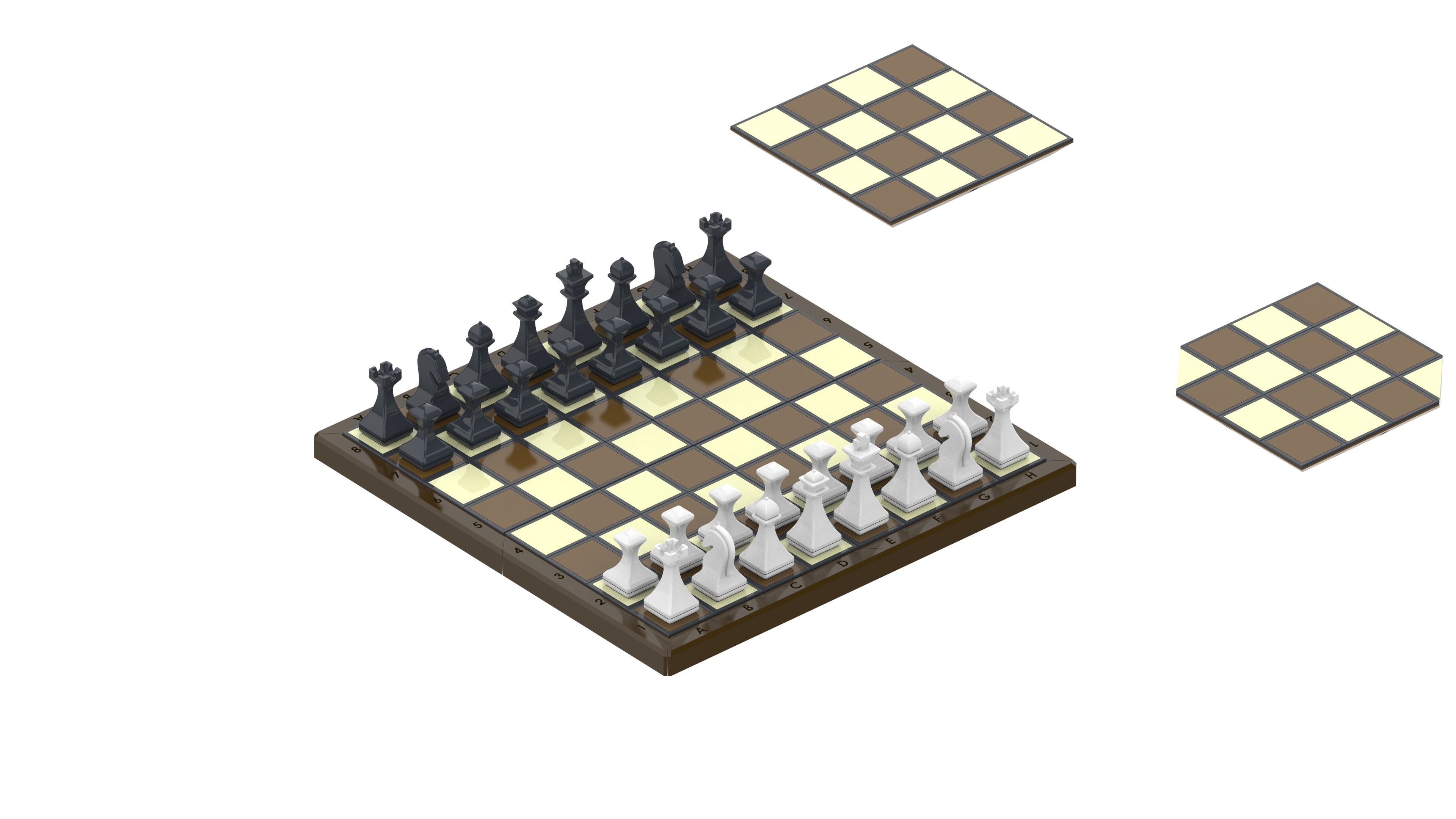 Cube Chess Board - Printable 3d model - STL files - Type 2 3D print model_14