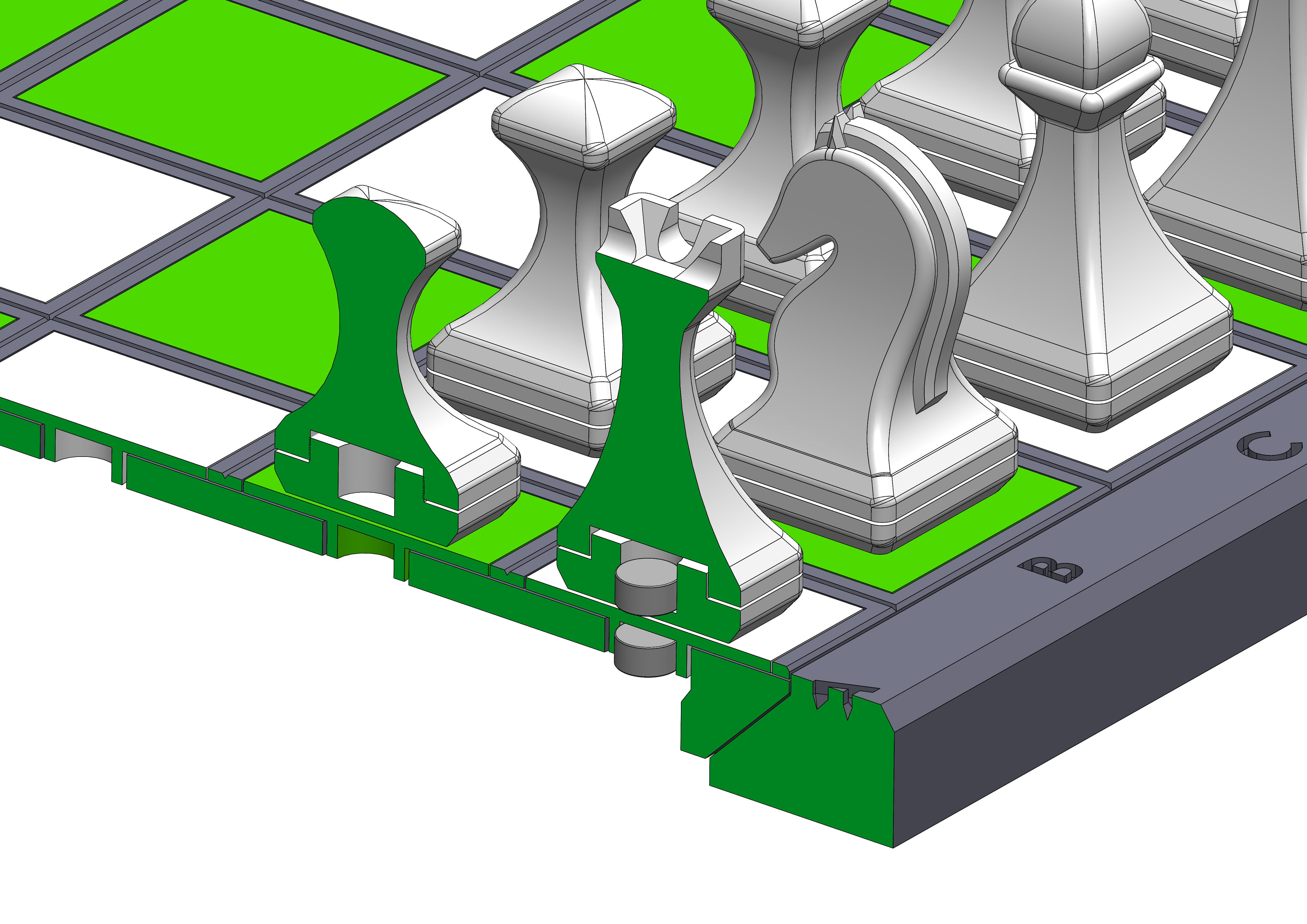 Cube Chess Board - Printable 3d model - STL files - Type 2 3D print model_25
