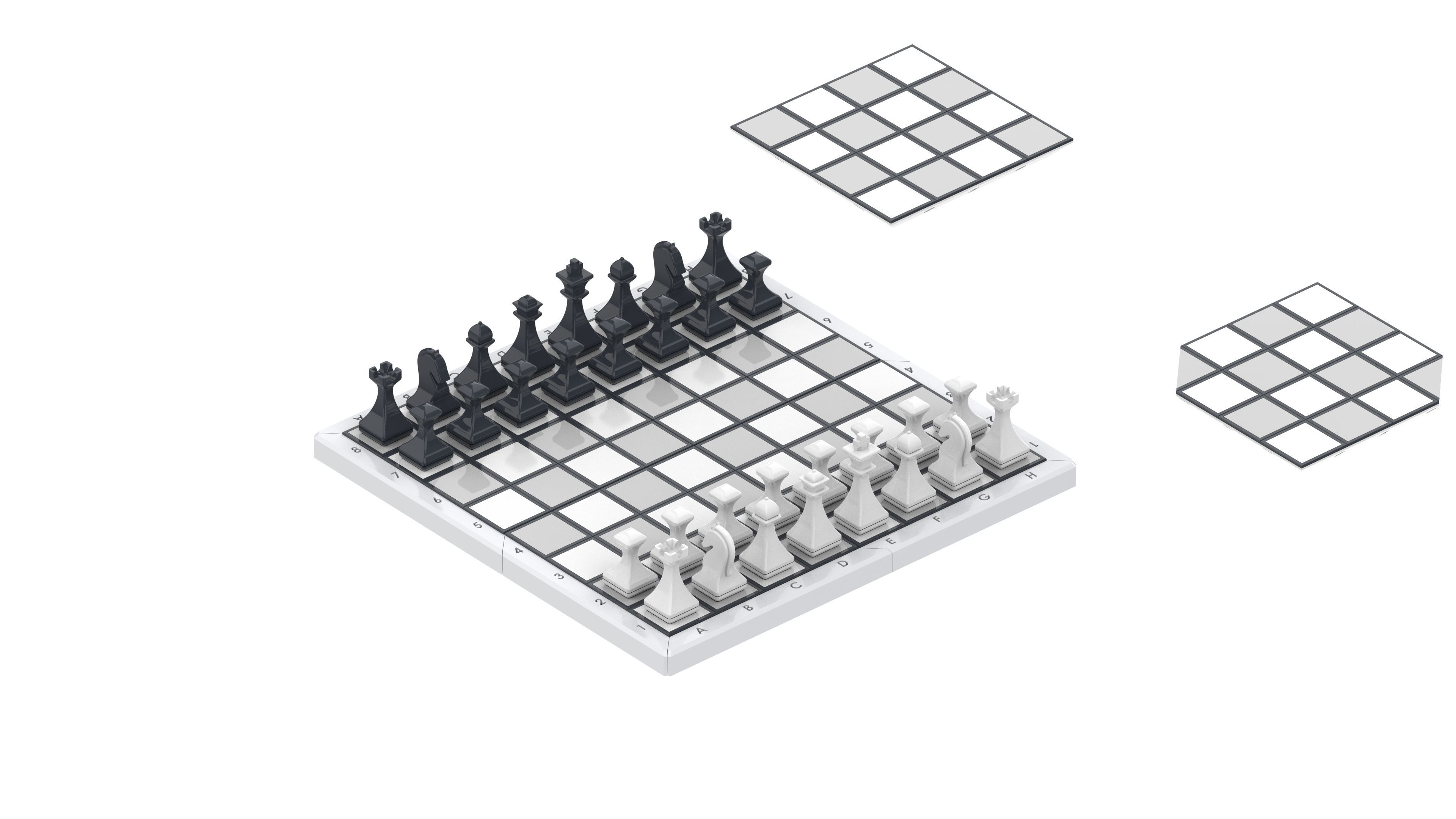 Cube Chess Board - Printable 3d model - STL files - Type 2 3D print model_12