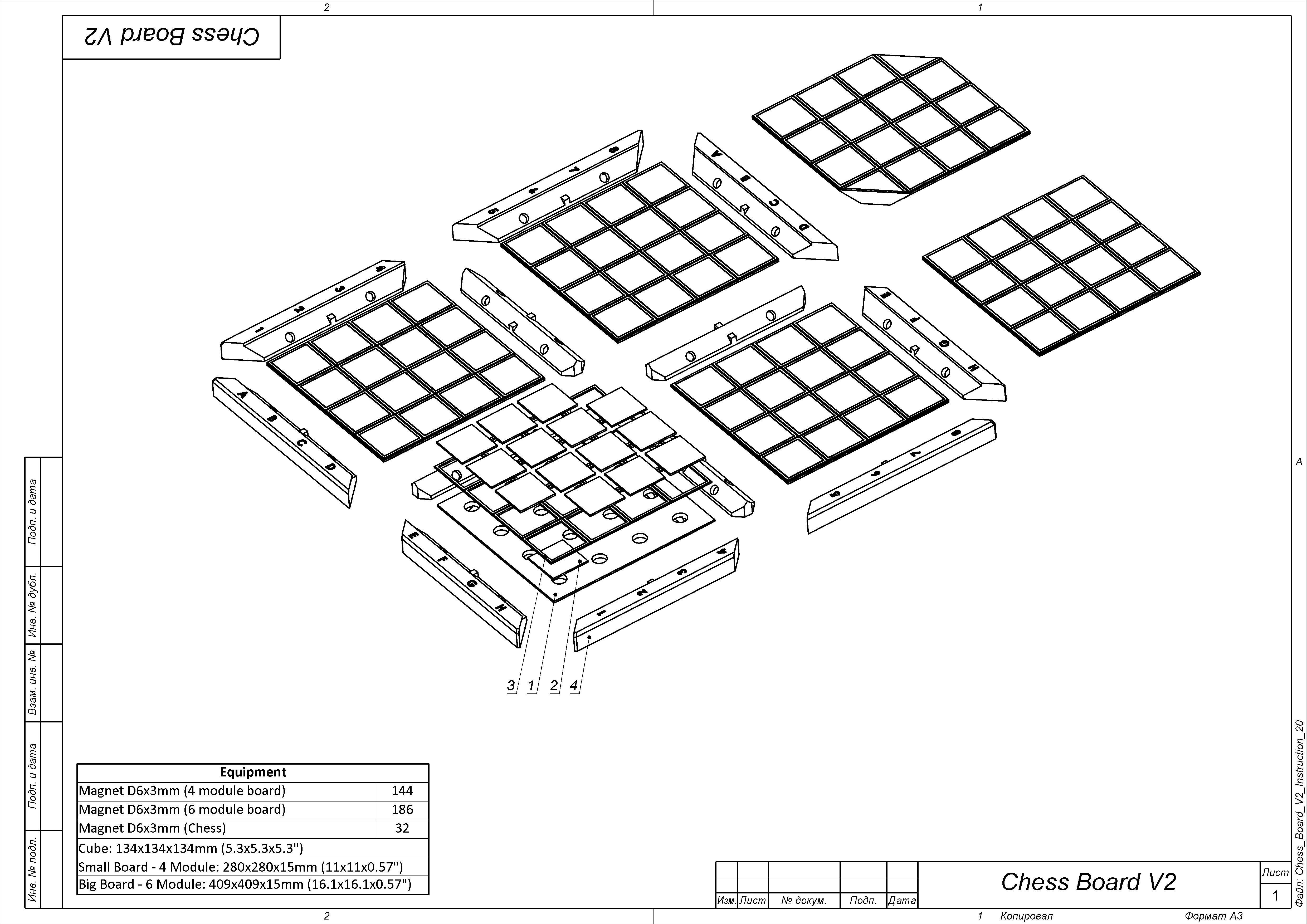 Cube Chess Board - Printable 3d model - STL files - Type 2 3D print model_19