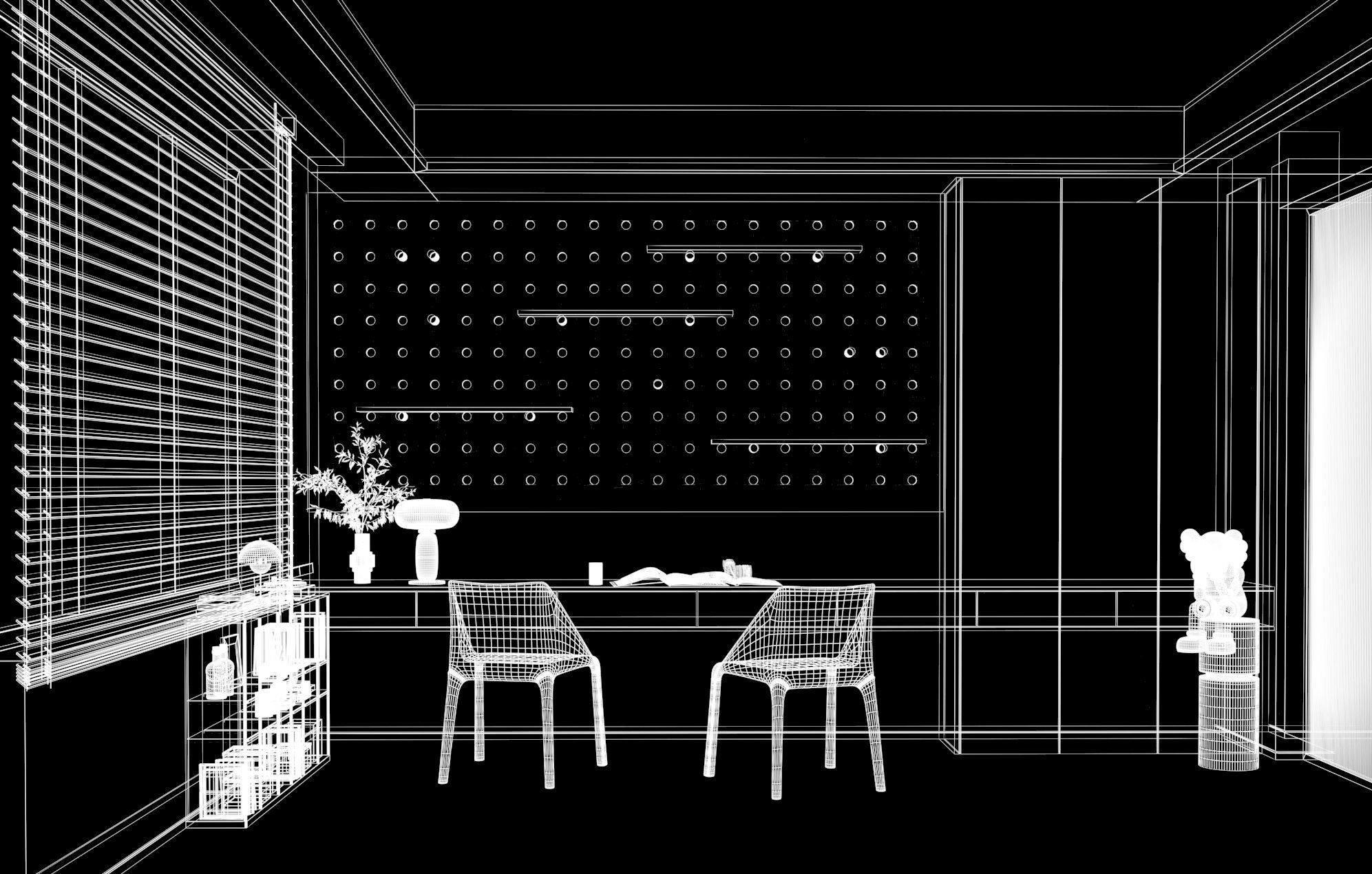 3D model of interior study 3D model_12