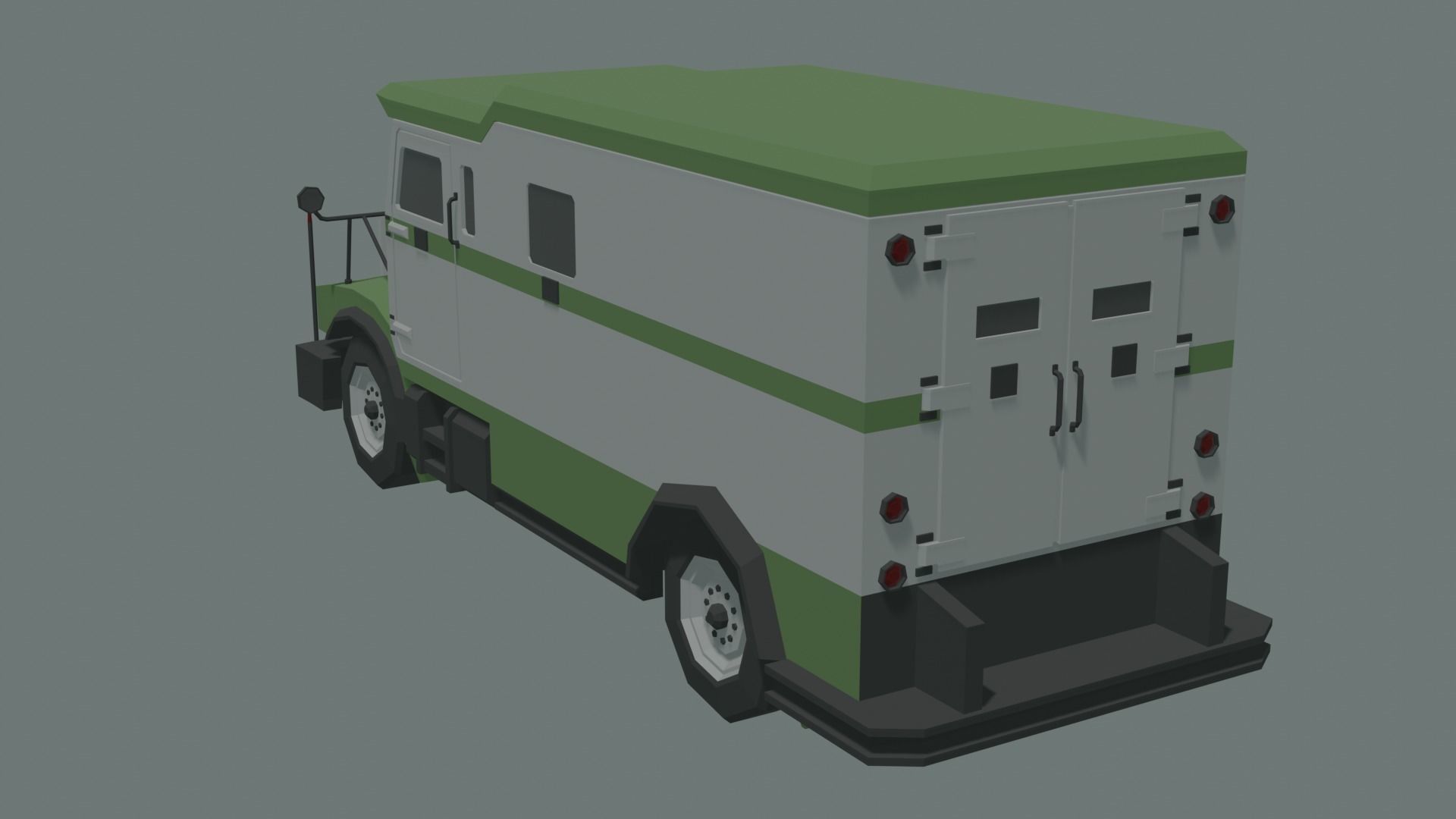 Bank car lowpoly stylized Low-poly 3D model_3