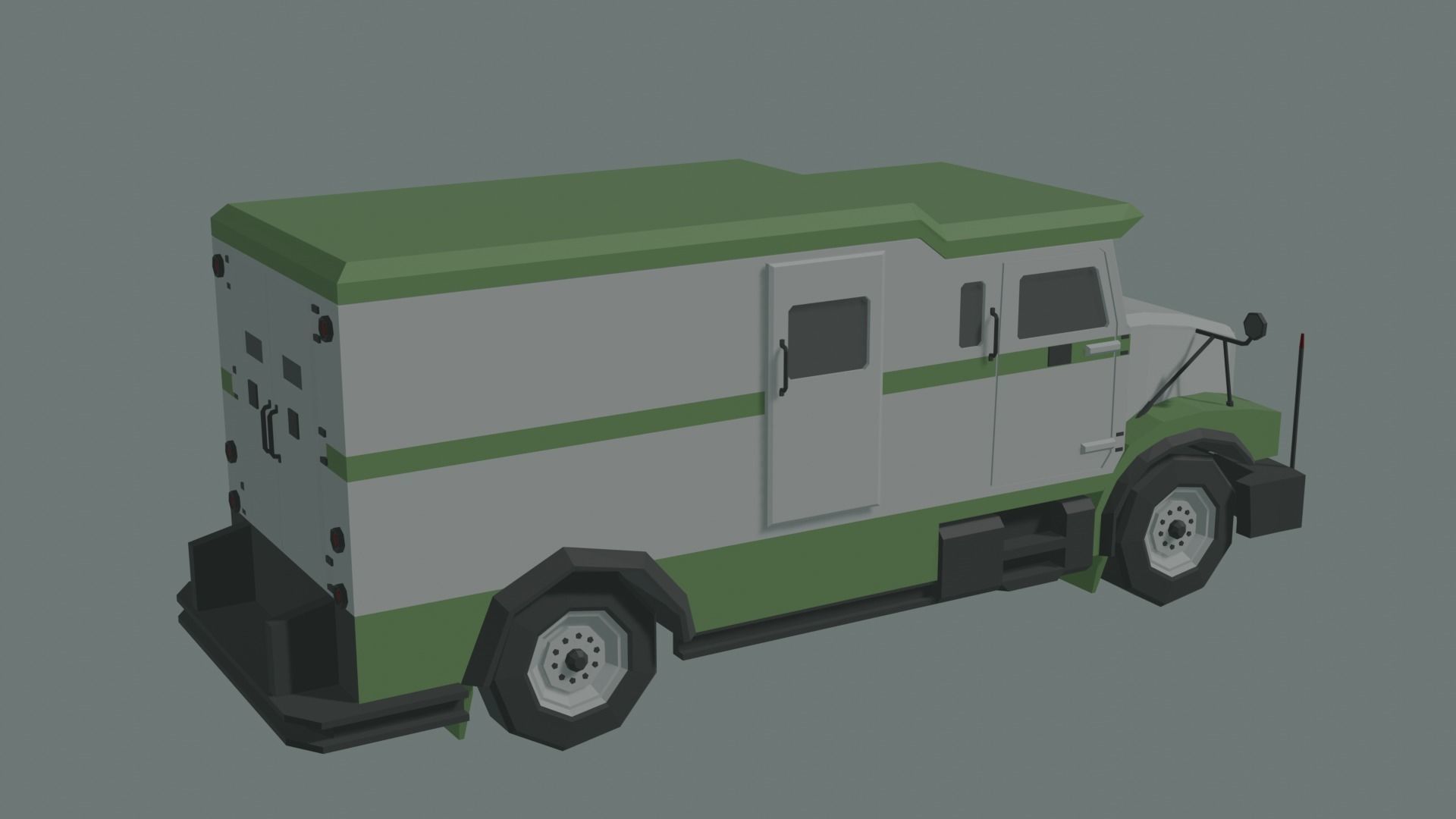 Bank car lowpoly stylized Low-poly 3D model_2