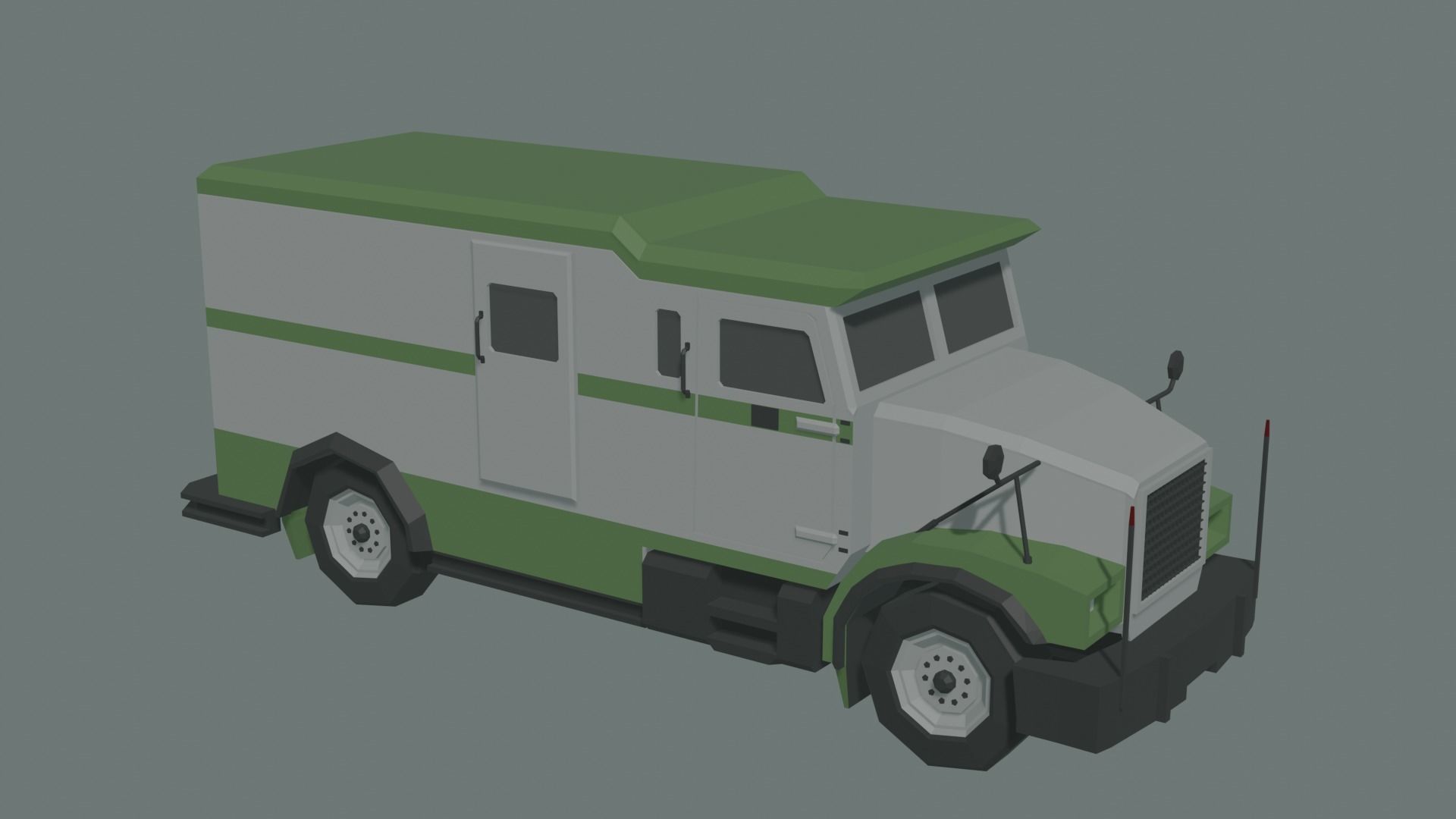 Bank car lowpoly stylized Low-poly 3D model_1
