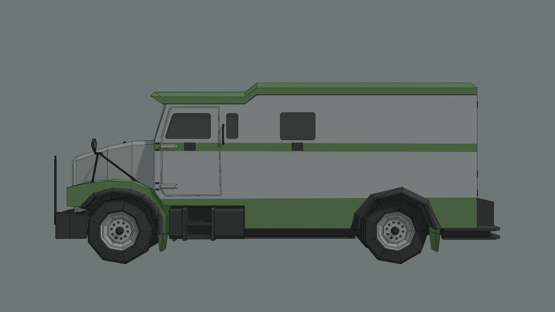 Bank car lowpoly stylized Low-poly 3D model_9