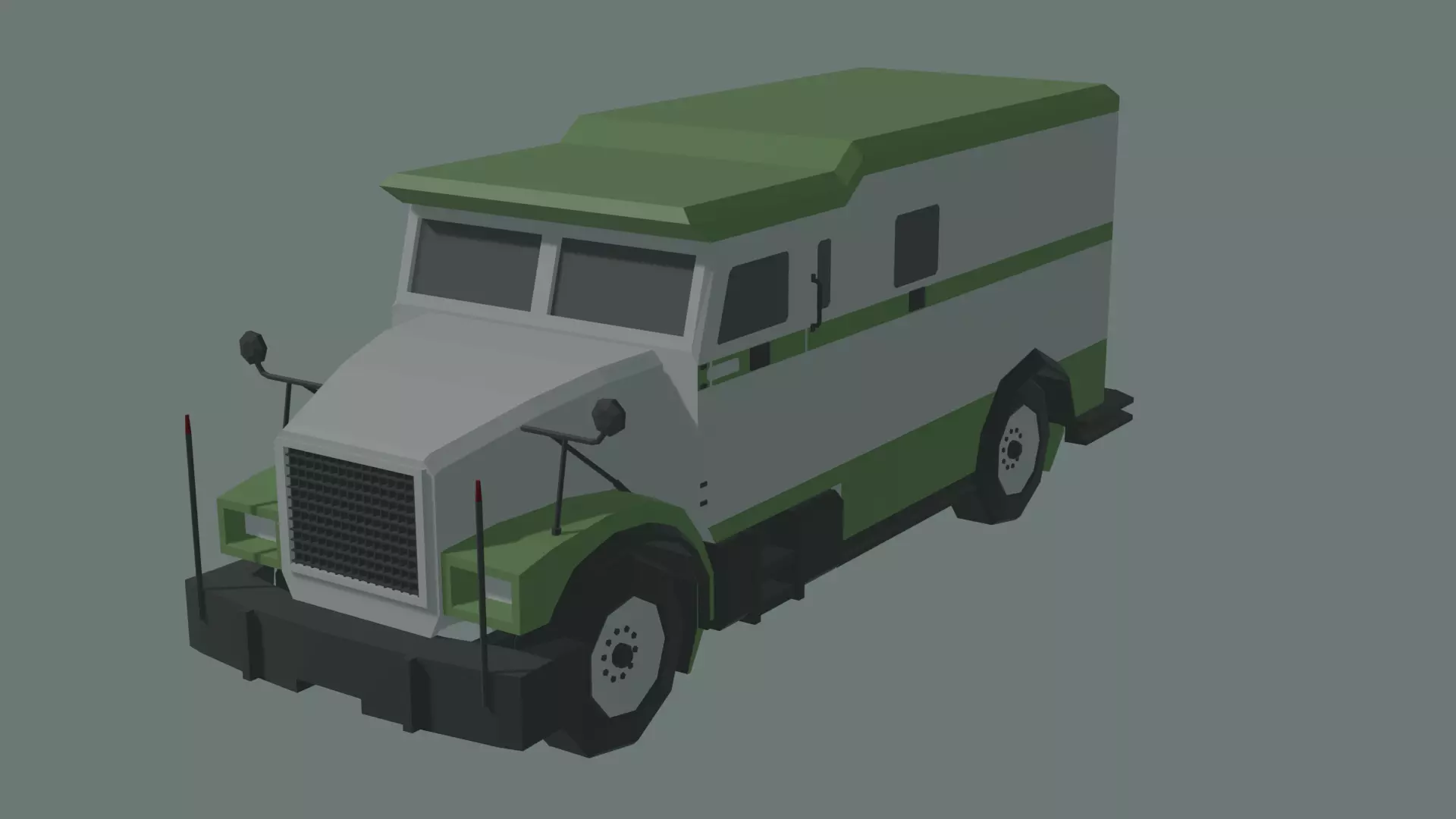 Bank car lowpoly stylized Low-poly 3D model_0