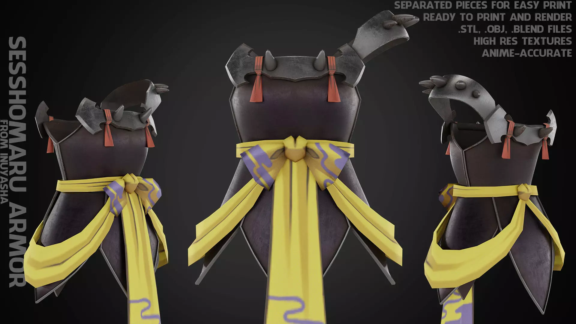 InuYasha Sesshomaru Armor for Cosplay 3D print model