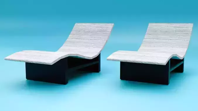 Pool Chair 3D Model - Blender Cycles Render
