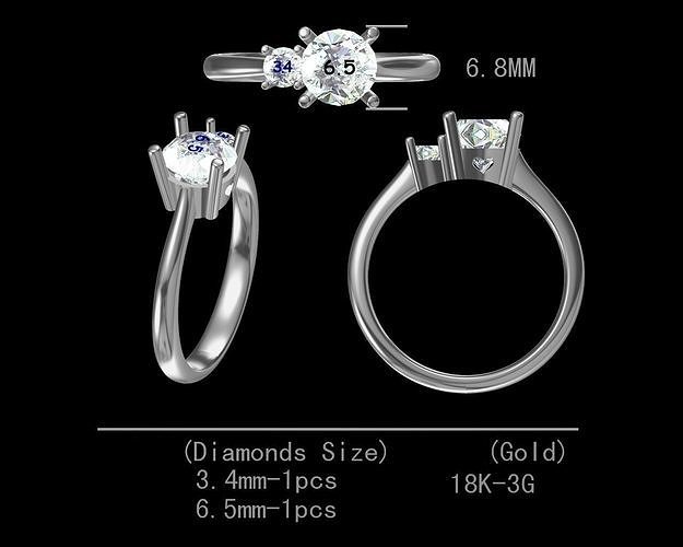Sterling Silver engagement diamond ring for women Free 3D print model