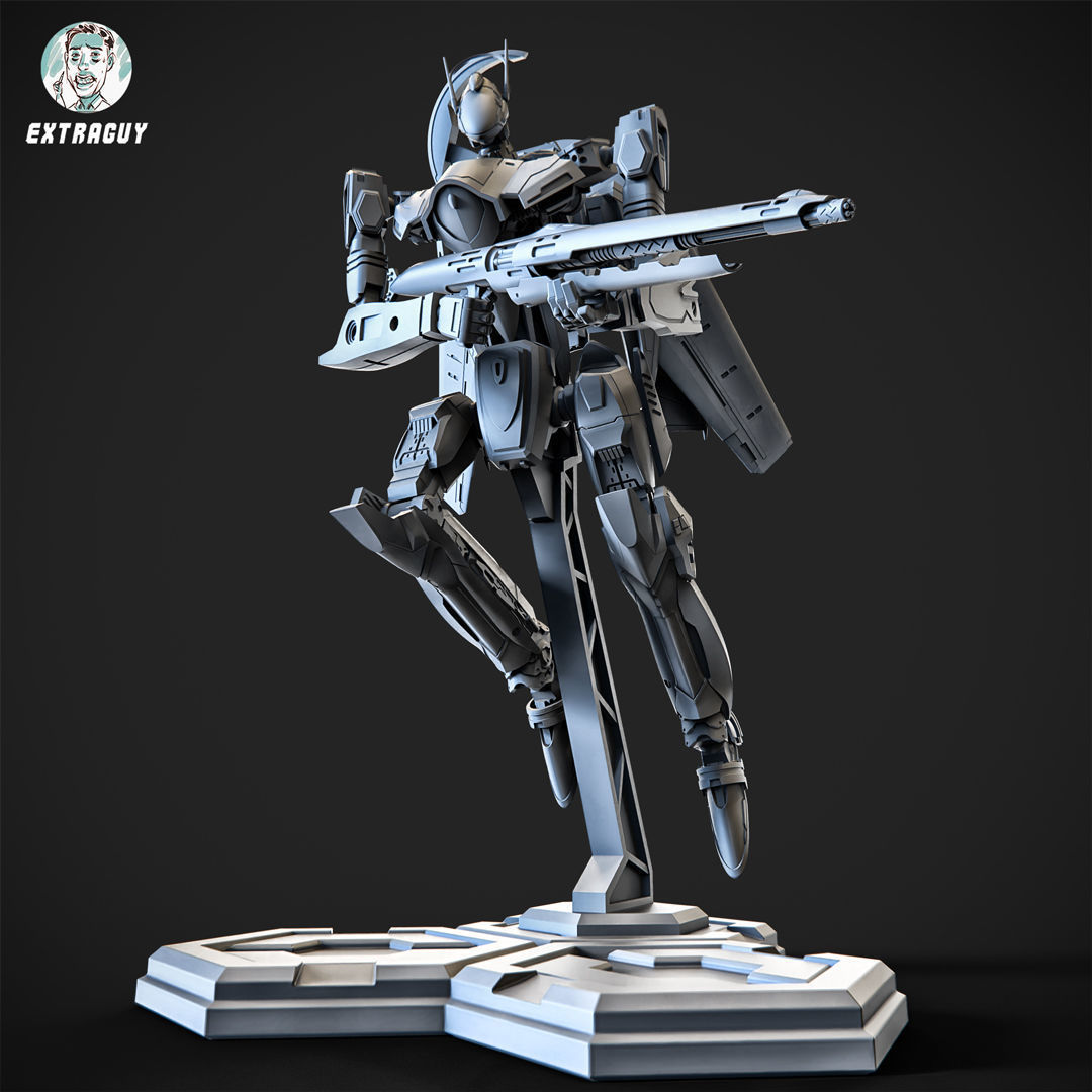 RXG-25 Combattroid 100mm Poseable 3D print model_2
