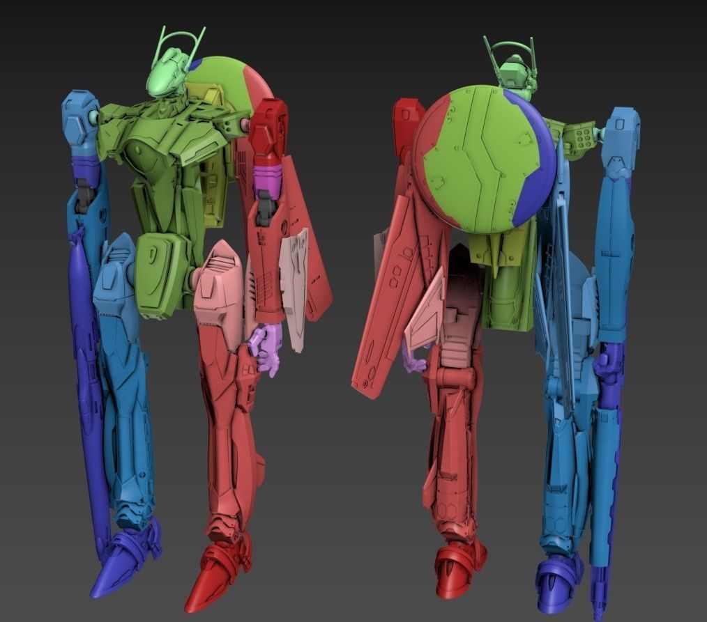 RXG-25 Combattroid 100mm Poseable 3D print model_3