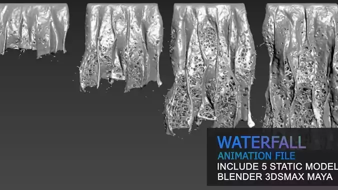Waterfall Animation and 3D model 3D model