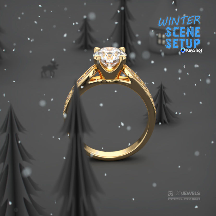 Winter Scene Setup for Jewelry Rendering with KeyShot 3D model_2