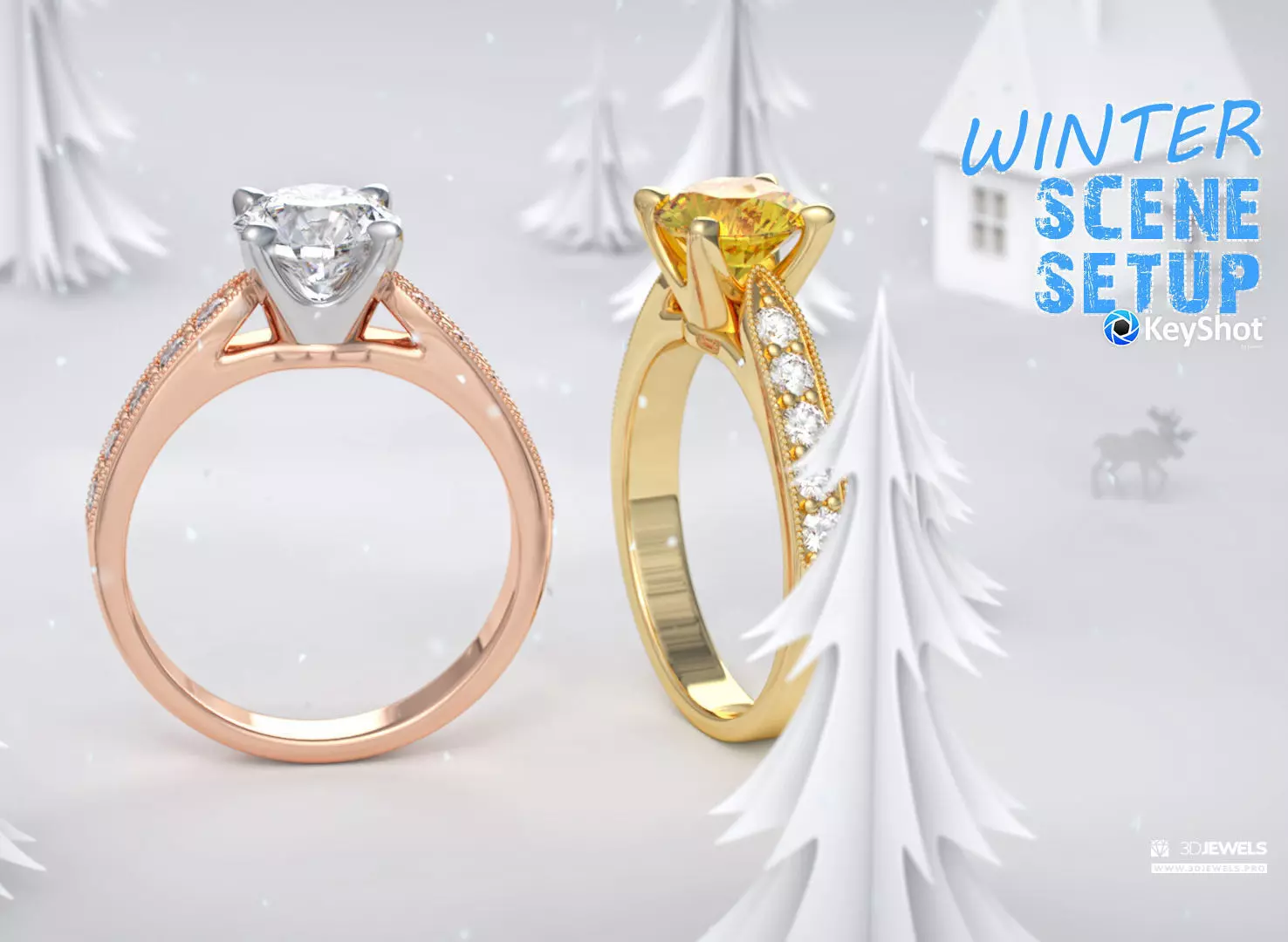 Winter Scene Setup for Jewelry Rendering with KeyShot 3D model_0