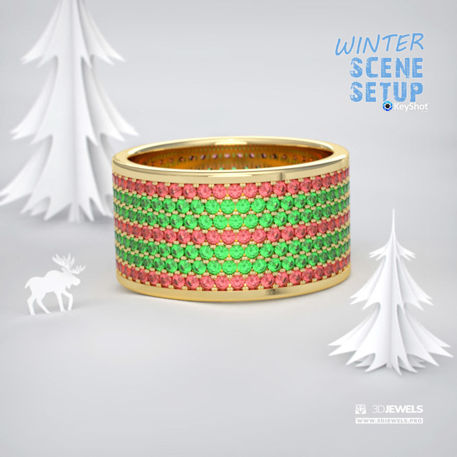 Winter Scene Setup for Jewelry Rendering with KeyShot 3D model_6