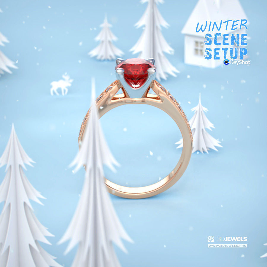 Winter Scene Setup for Jewelry Rendering with KeyShot 3D model_1