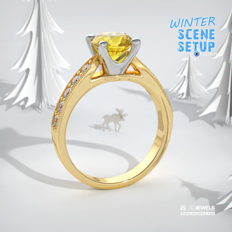 Winter Scene Setup for Jewelry Rendering with KeyShot 3D model_3