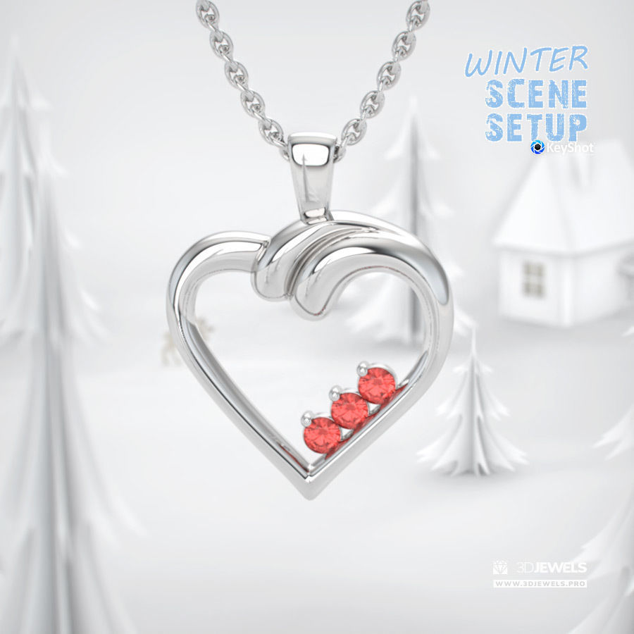 Winter Scene Setup for Jewelry Rendering with KeyShot 3D model_4