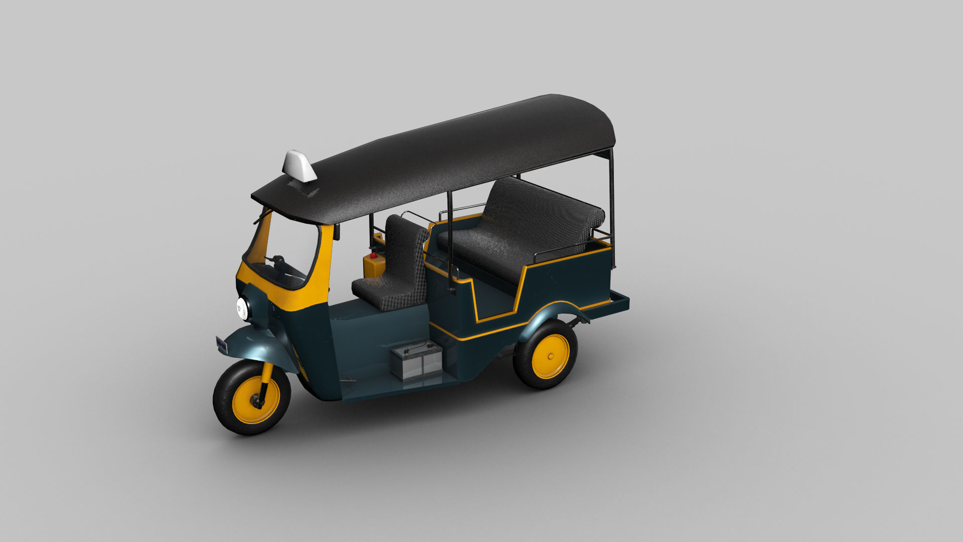 Tuk tuk Lowpoly Low-poly 3D model_1