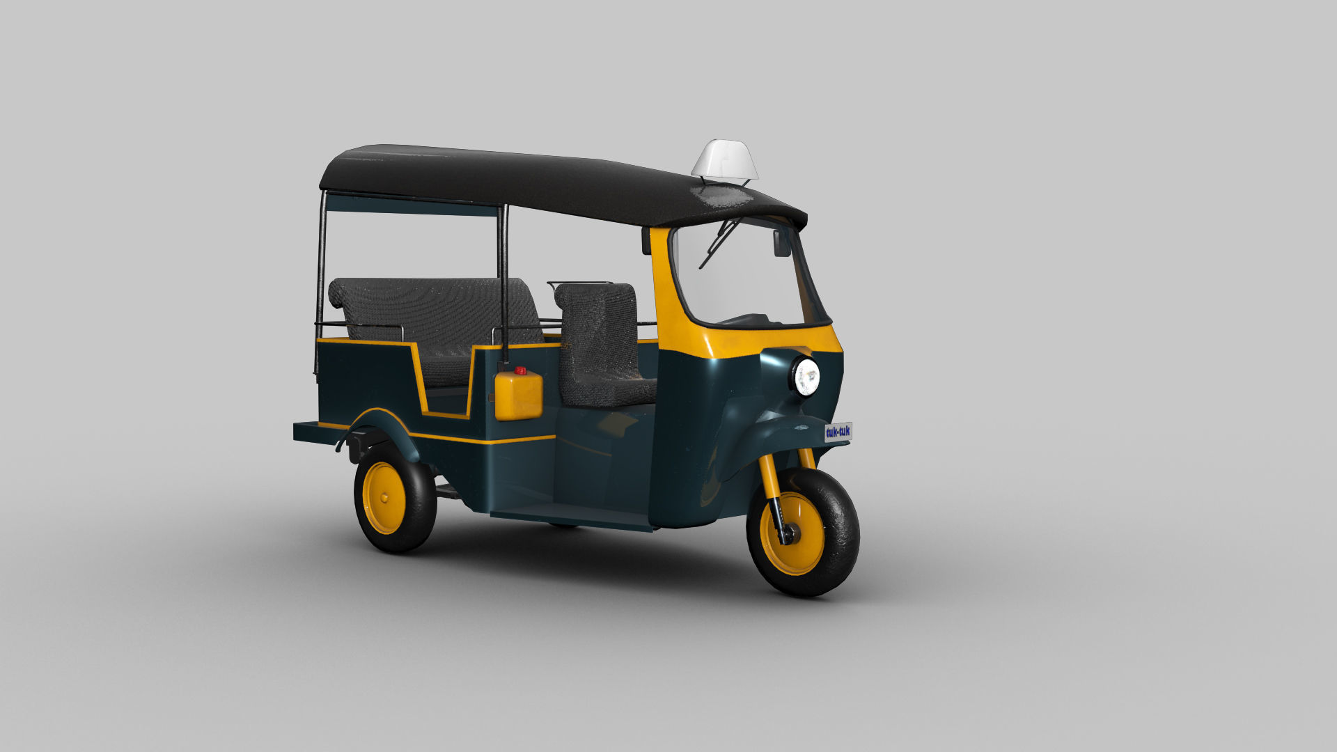 Tuk tuk Lowpoly Low-poly 3D model_2