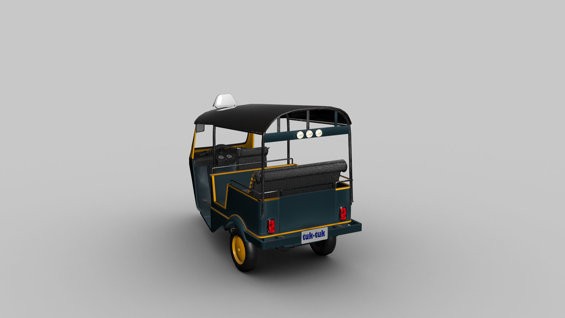 Tuk tuk Lowpoly Low-poly 3D model_3