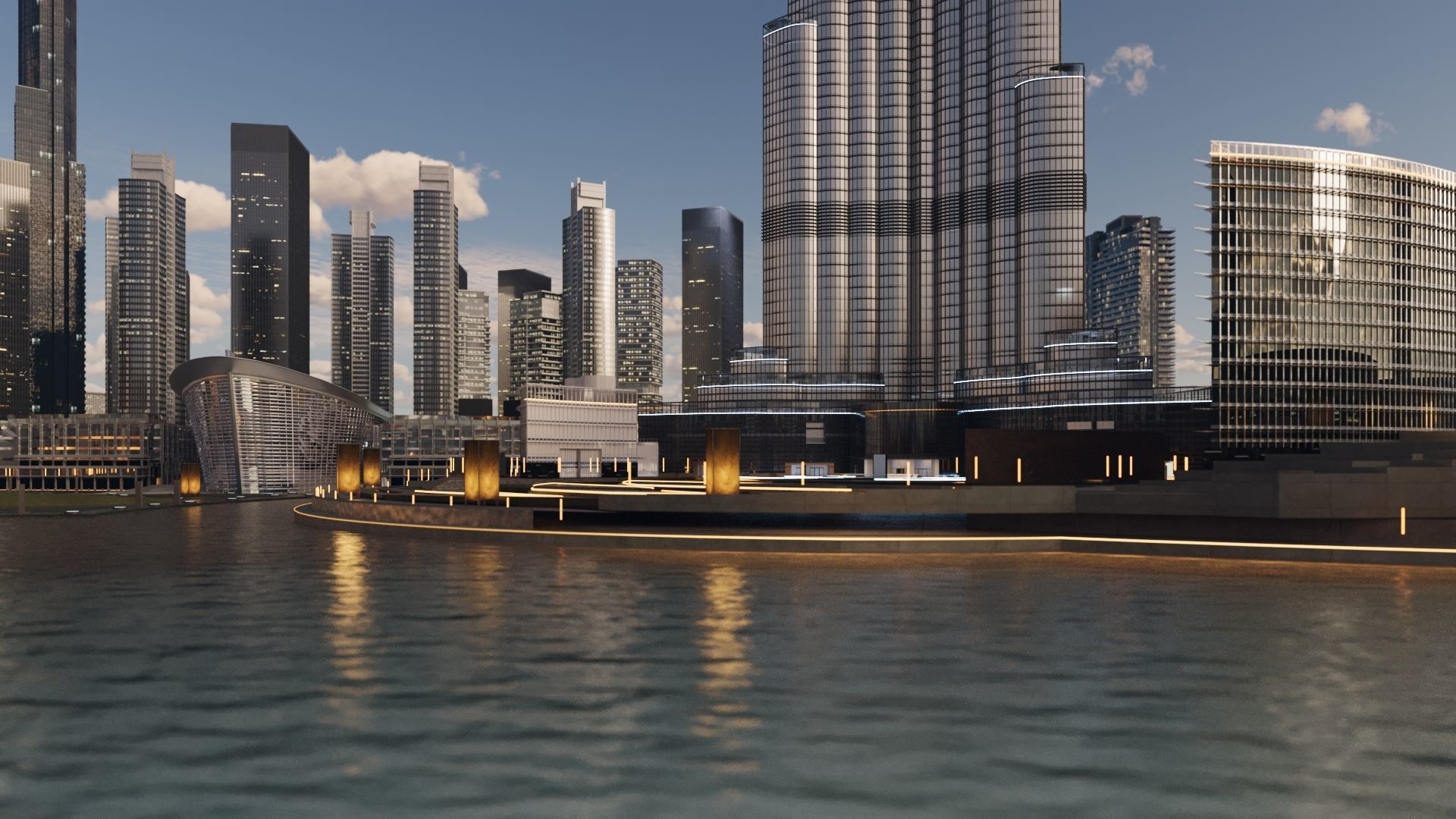 Dubai downtown - detailed 3D model_4