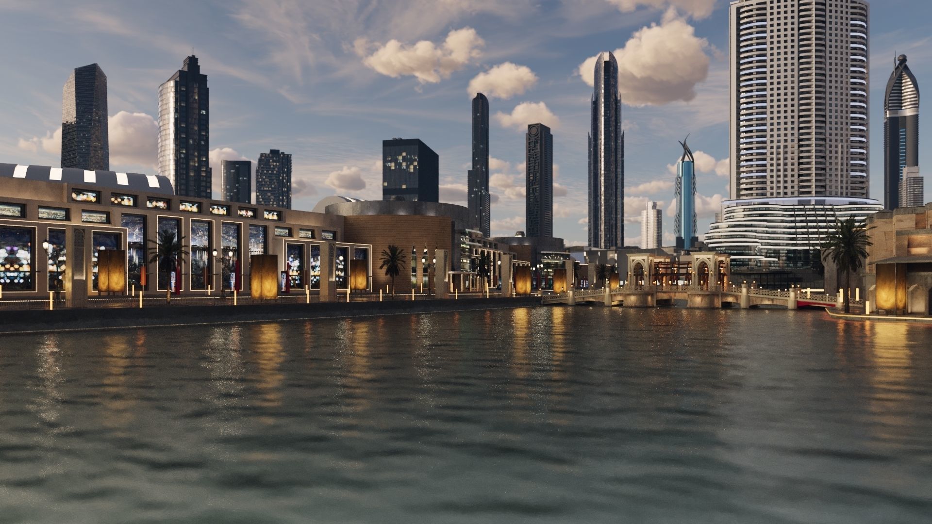 Dubai downtown - detailed 3D model_1