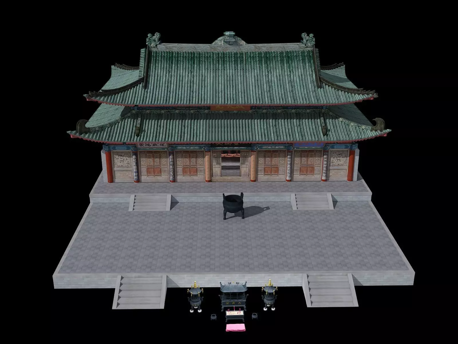Temple models from China 3D model_0