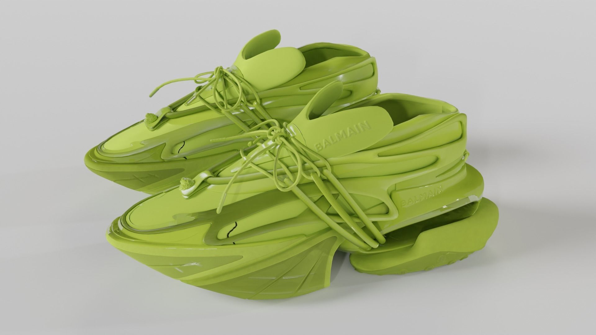 BALMAIN UNICORN LOW-TOP SNEAKERS PACK Low-poly 3D model_5