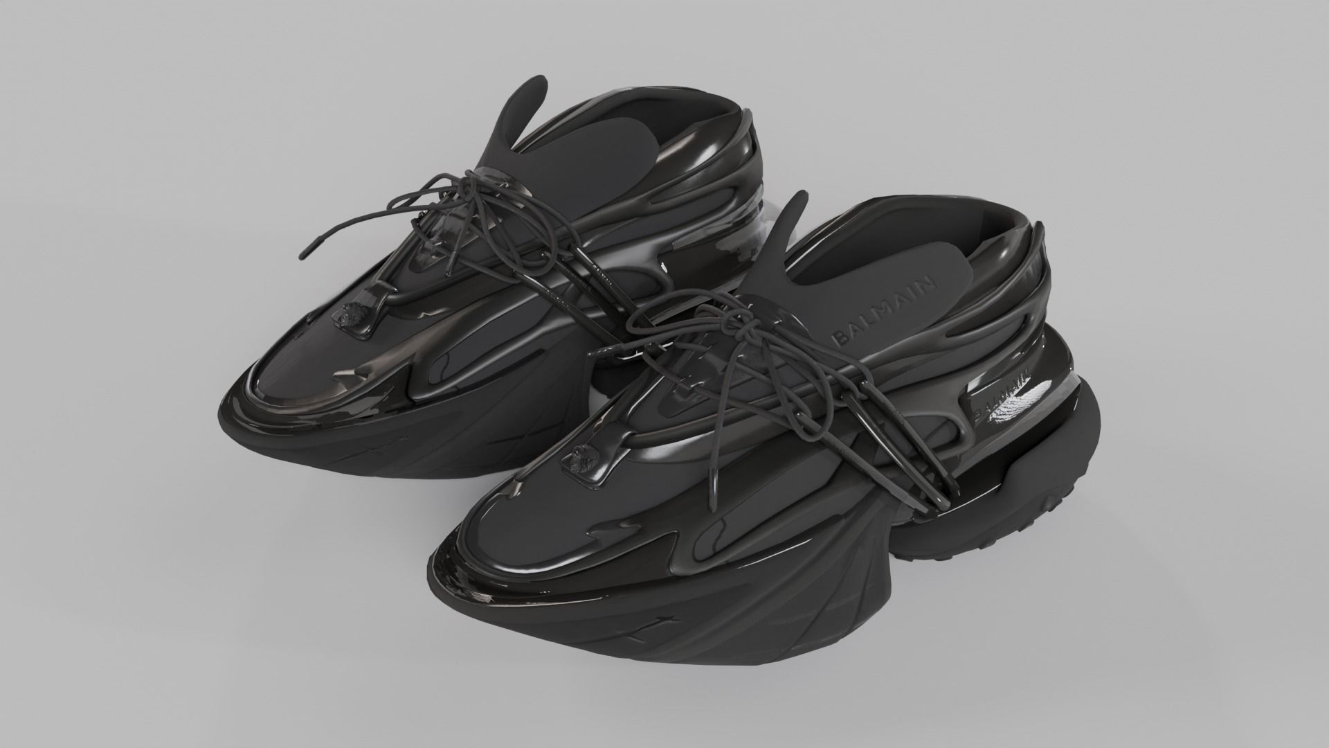 BALMAIN UNICORN LOW-TOP SNEAKERS PACK Low-poly 3D model_4