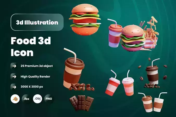 Food 3d Illustration Icon Pack-2 