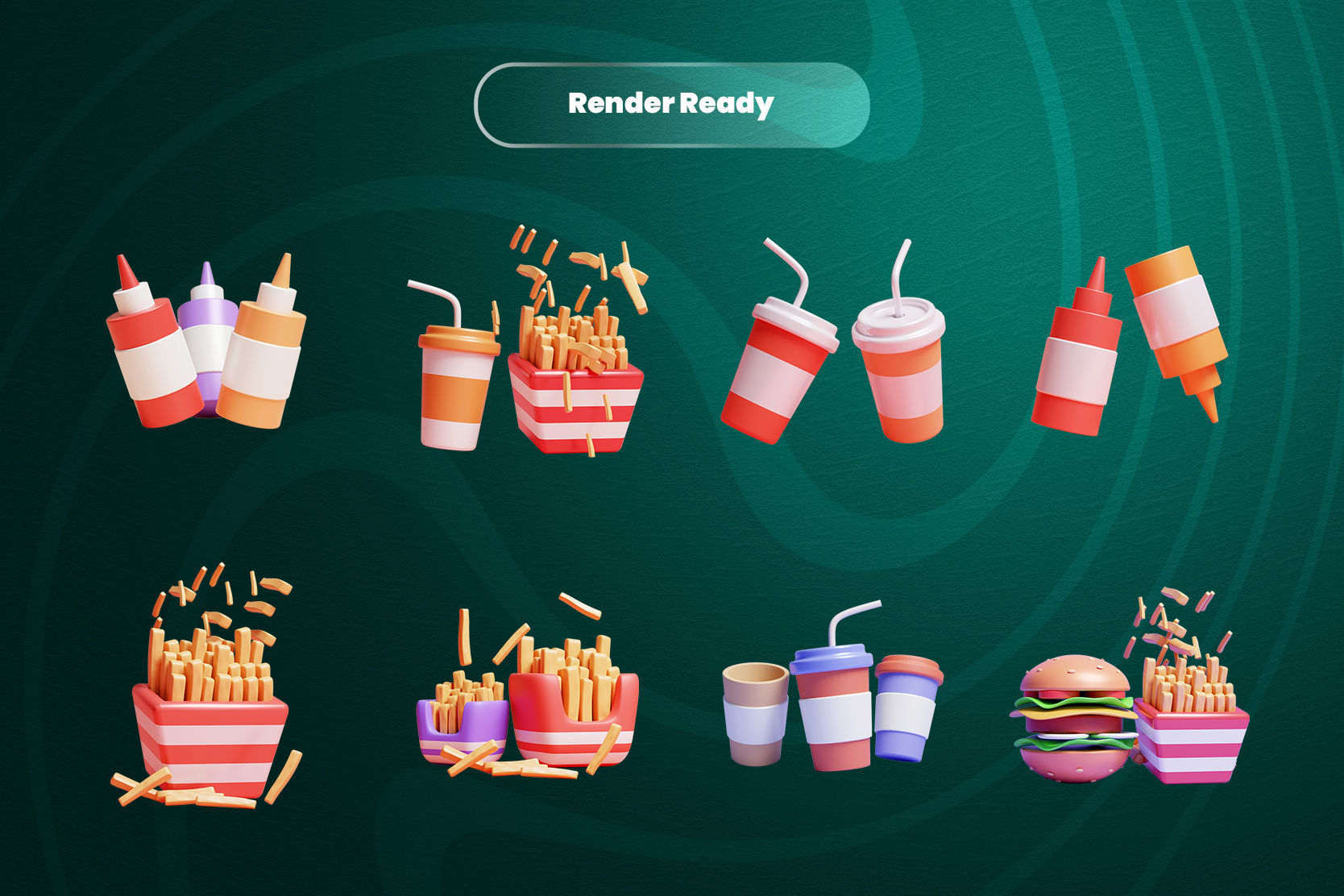 Food 3d Illustration Icon Pack-2  3D model_1