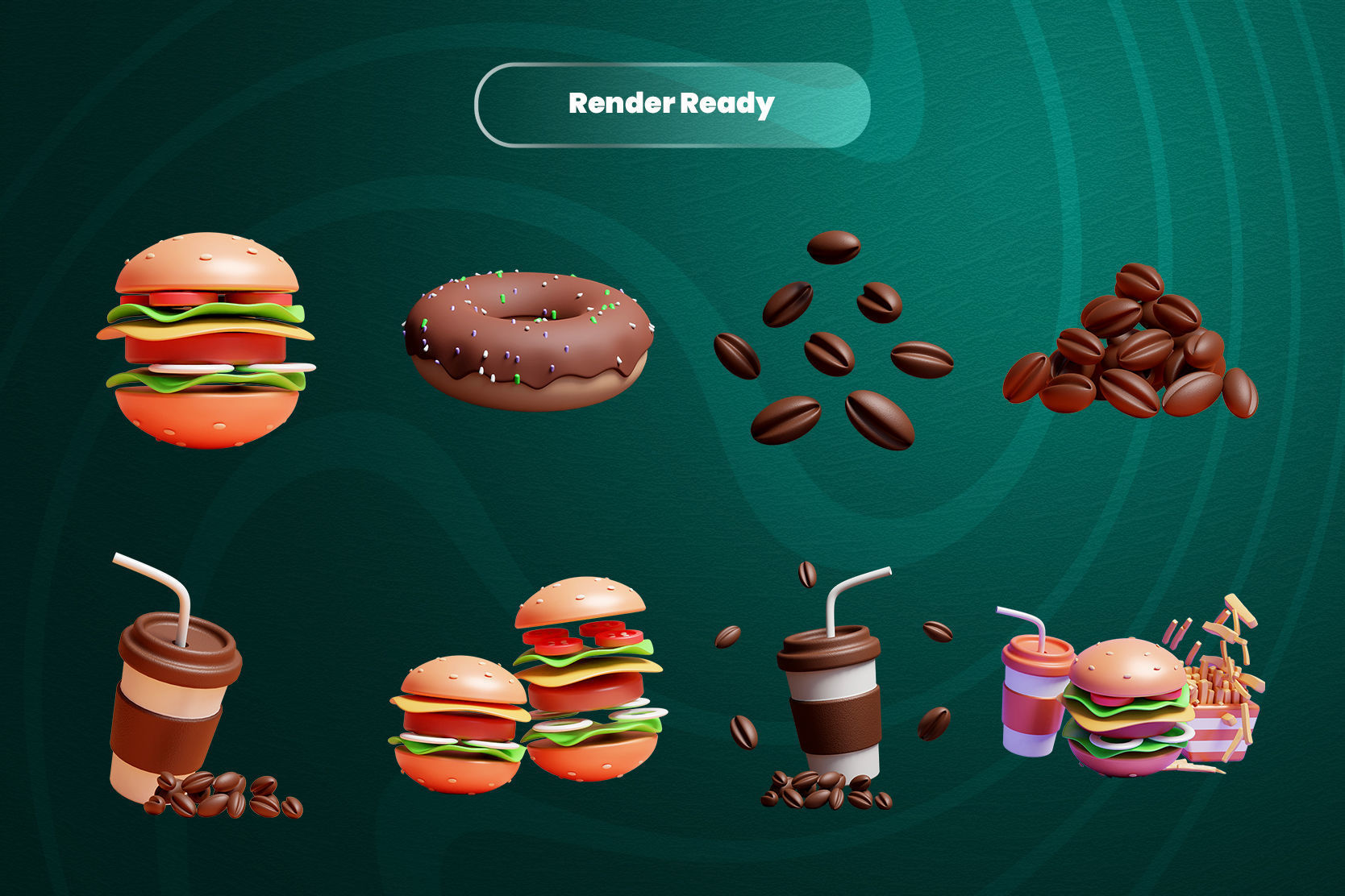 Food 3d Illustration Icon Pack-2  3D model_2