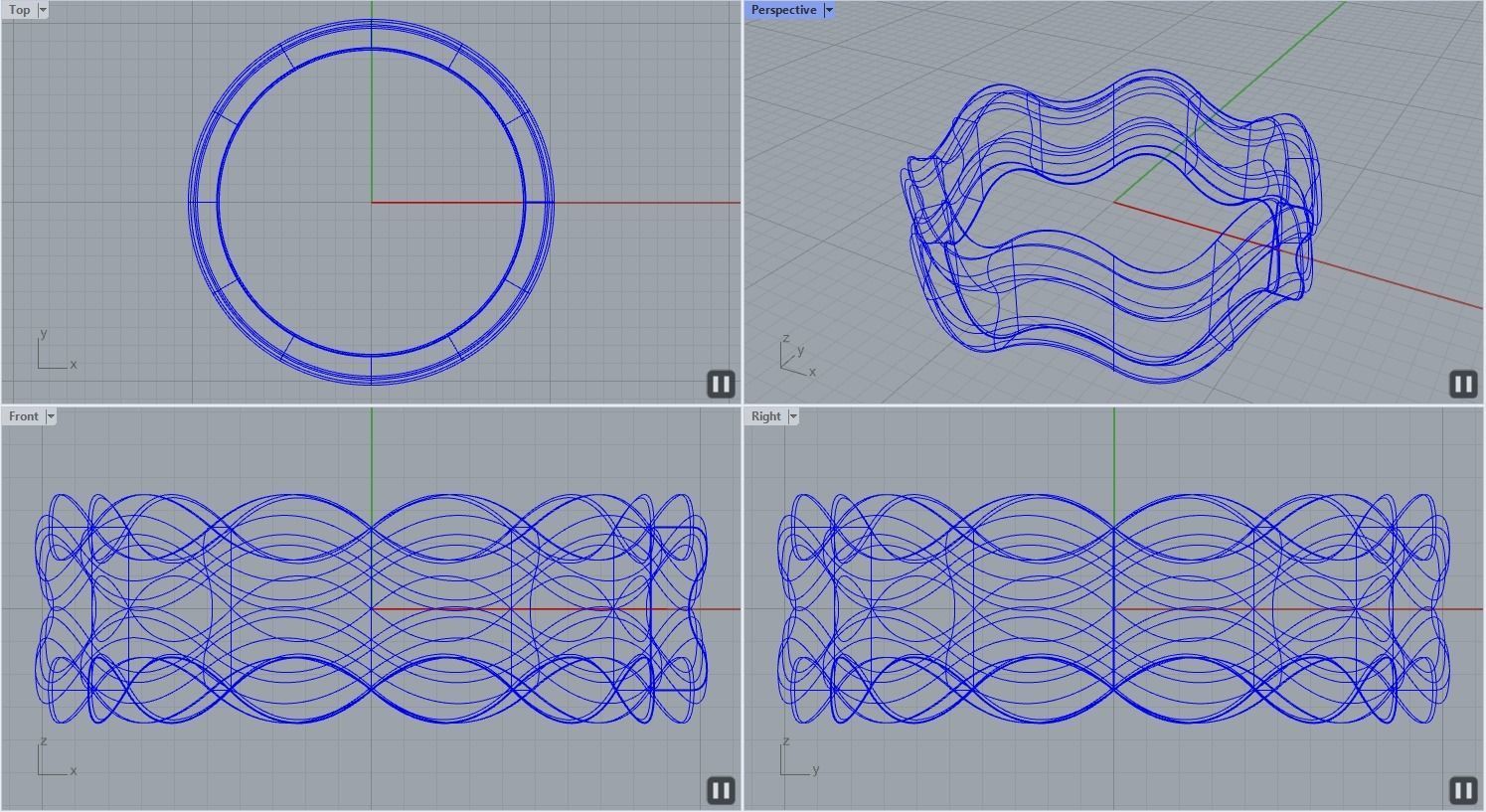 Wave Ring size 17 3D print model_1