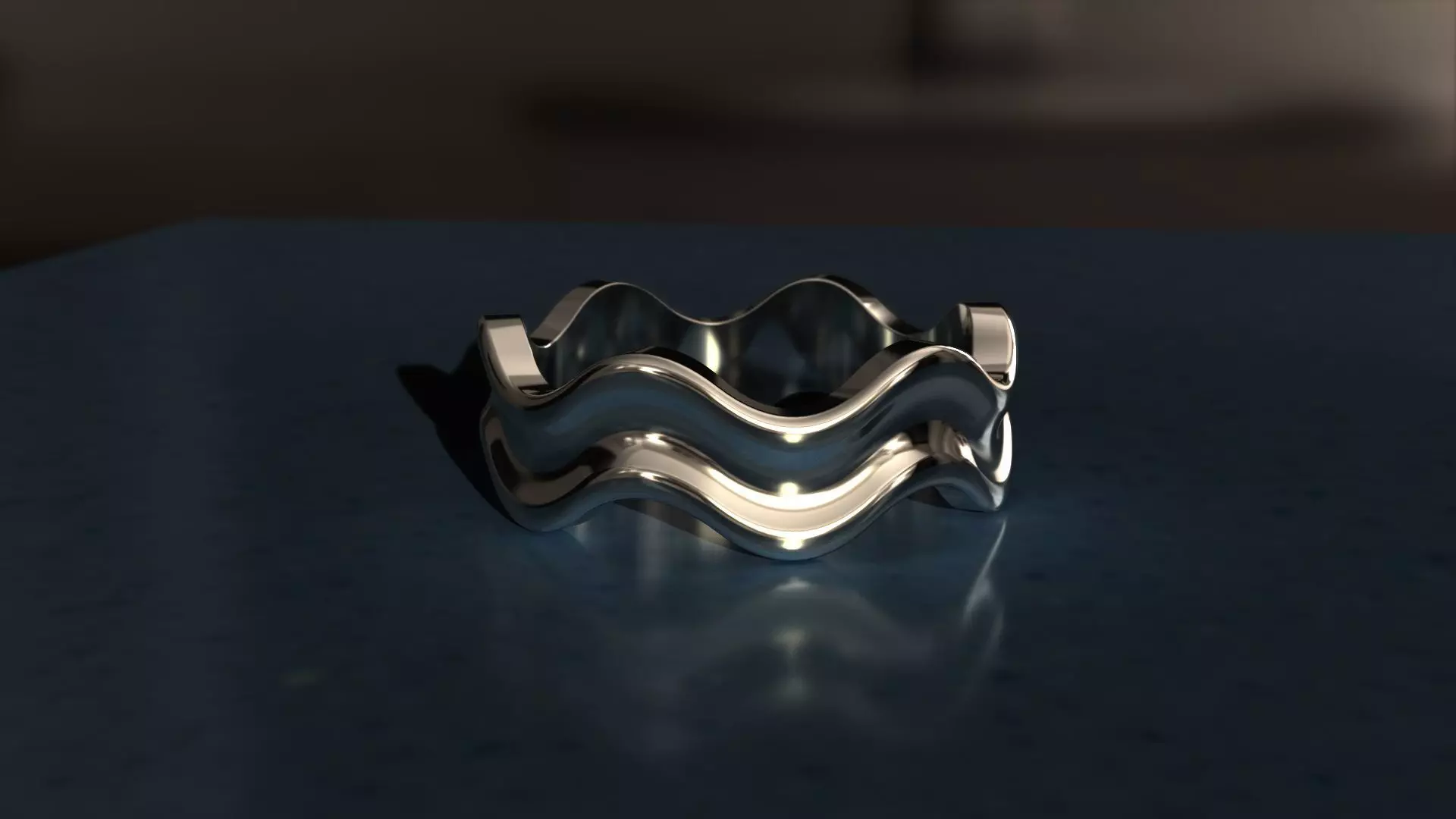 Wave Ring size 18 3D print model_0