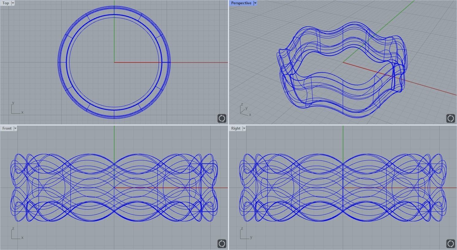 Wave Ring size 18 3D print model_1
