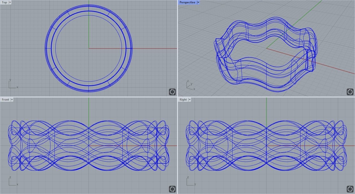 Wave Ring size 19 3D print model_1