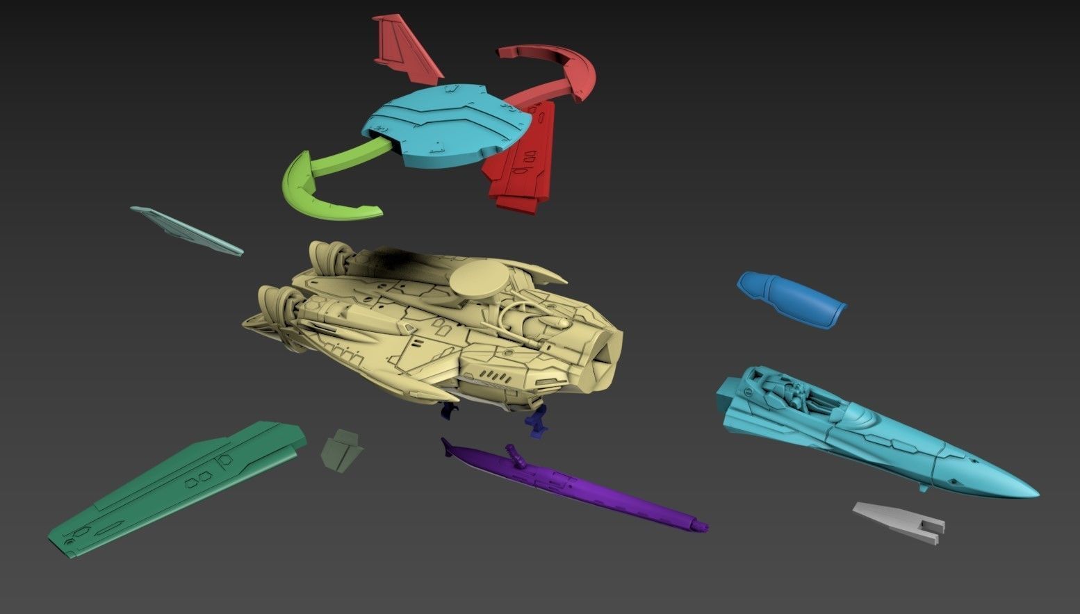 RXG-25 Fighter 15mm Scale 3D print model_4