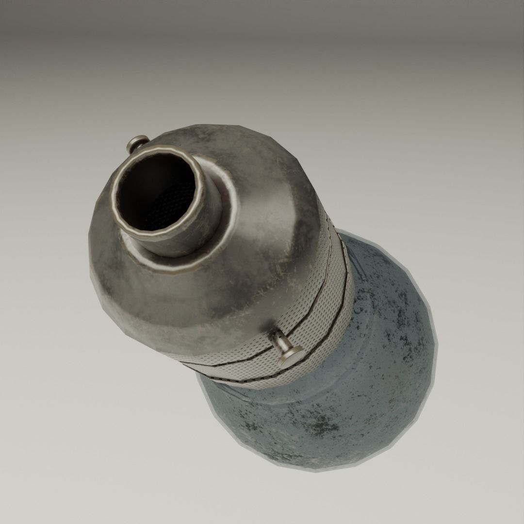 Vintage incandescent lightbulb and holder Low-poly 3D model_3