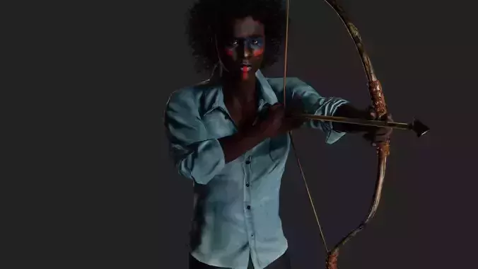 African Archer 3D model